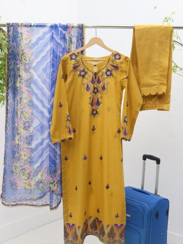 Pure Lawn Stuff Embroidery Design 3 Pieces