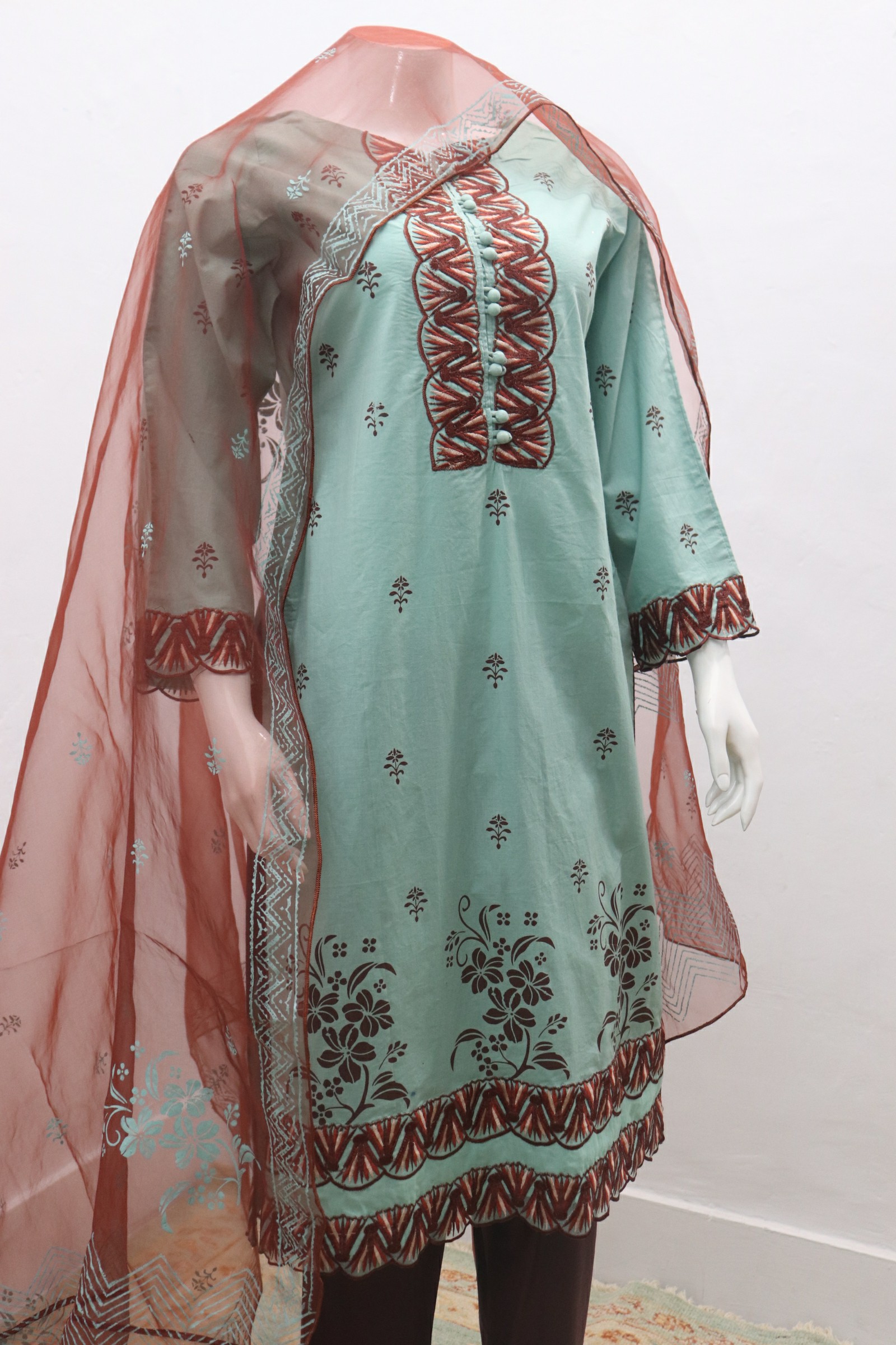 Pure Lawn Stuff Block Printing Design 3 Pieces - Image 2