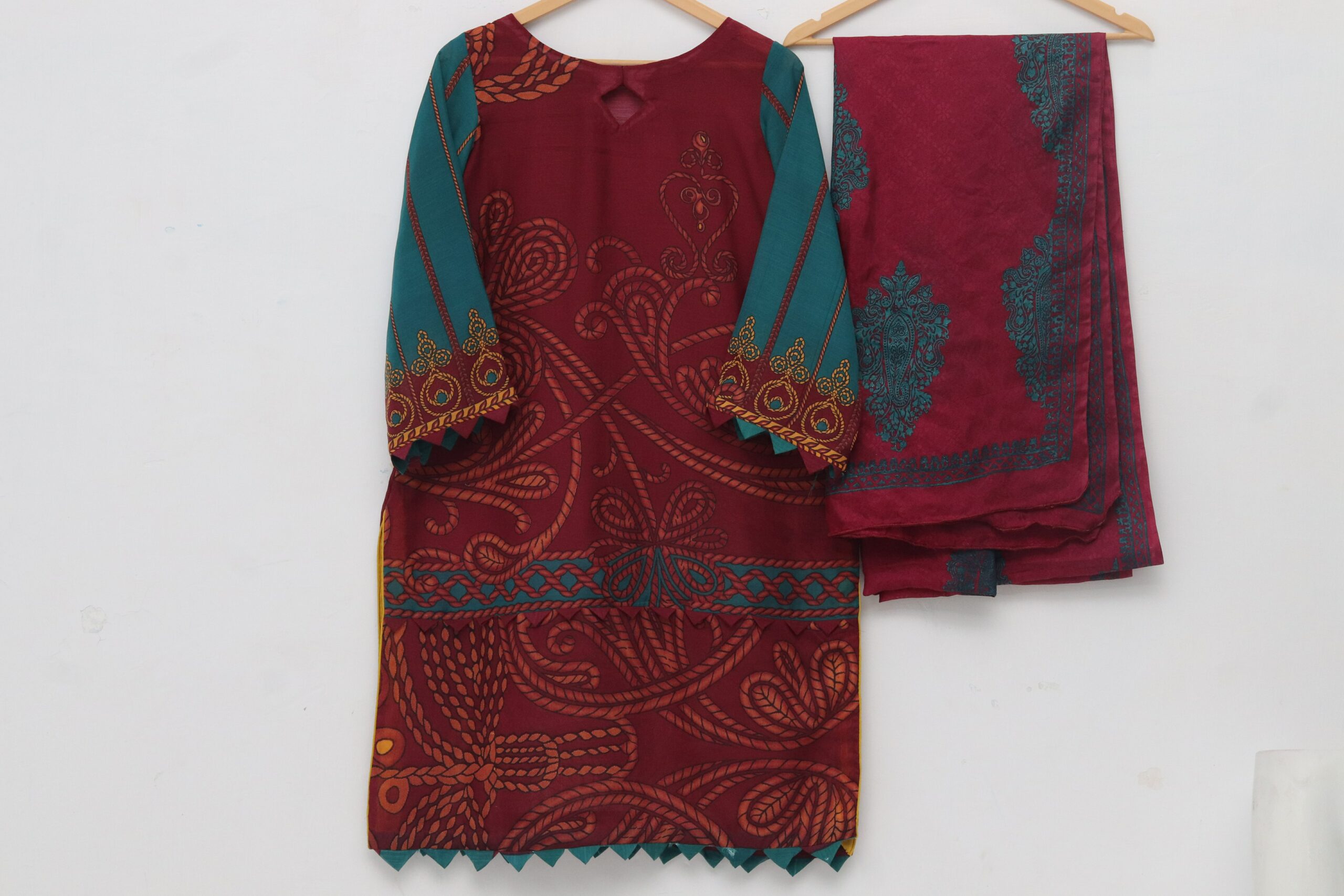 Pure Swiss Lawn Self Print Design 2 Pieces