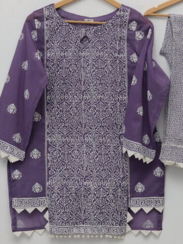 Pure Lawn Stuff Block Print Design 2 Pieces