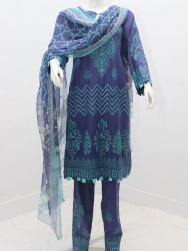 Pure Lawn Stuff Block Print Design 3  Pieces