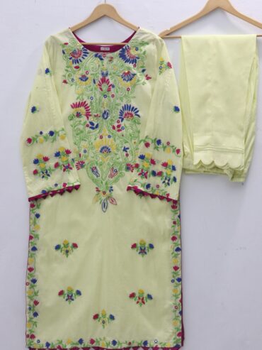 Pure Lawn Stuff Embroidery Design 2 Pieces