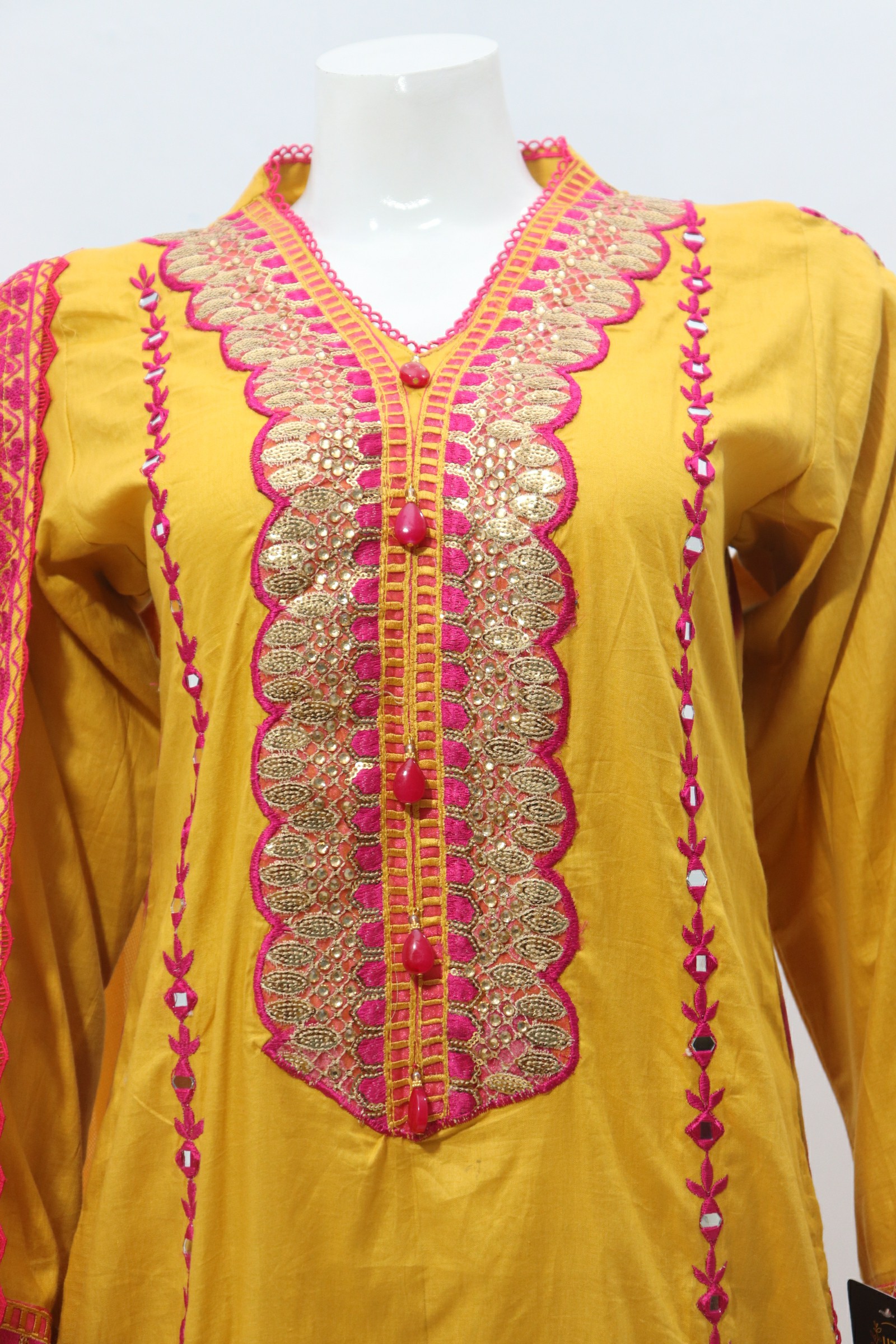 Pure Lawn Stuff Block Print Embroidery Design 3 piece - Image 4