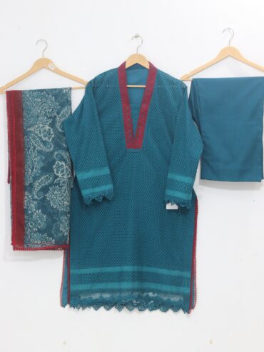 Pure Lawn Stuff chikan kari Design 3 Pieces