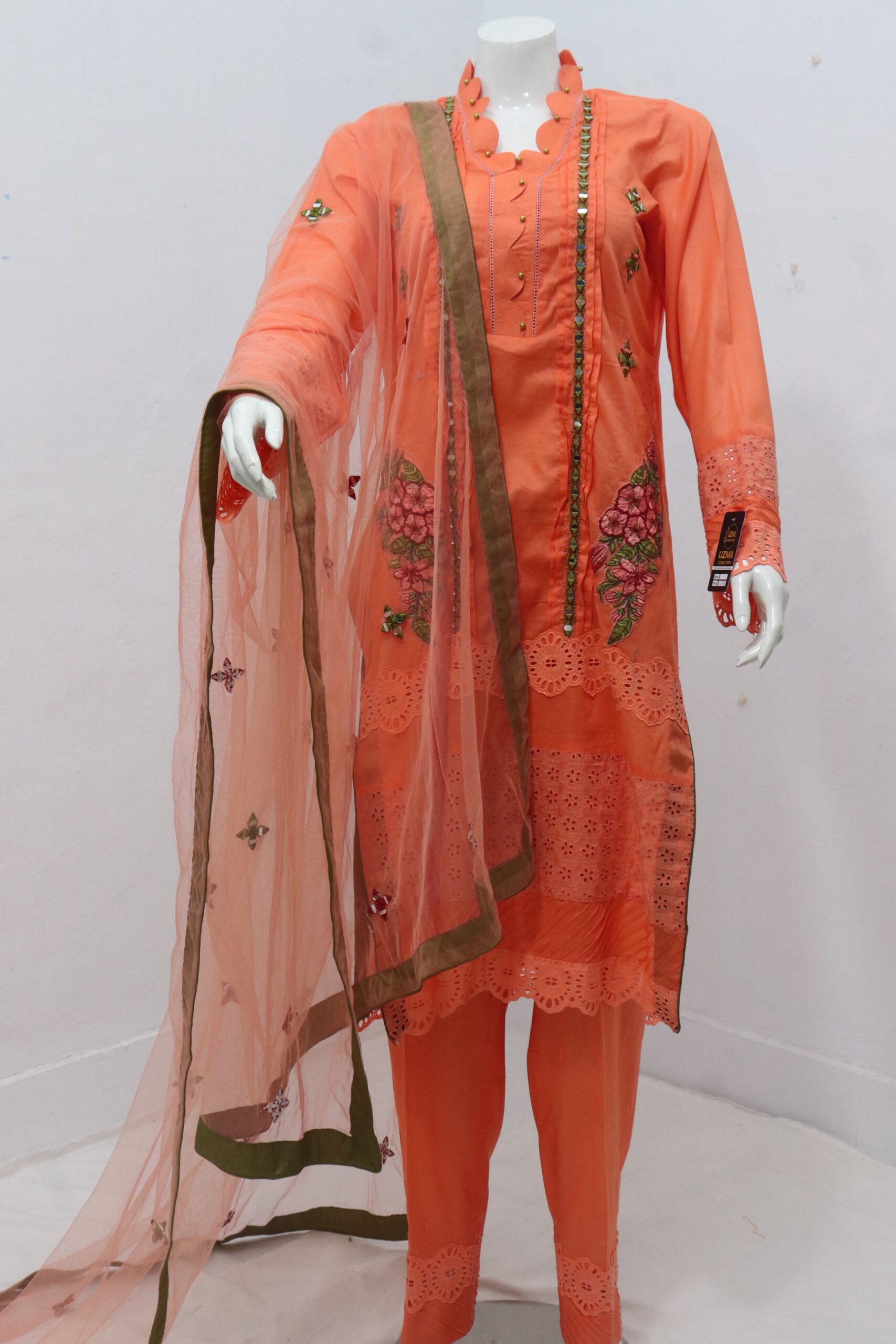 Pure Lawn Stuff Chikankari & Embroidrey Patch Design 3 Piece