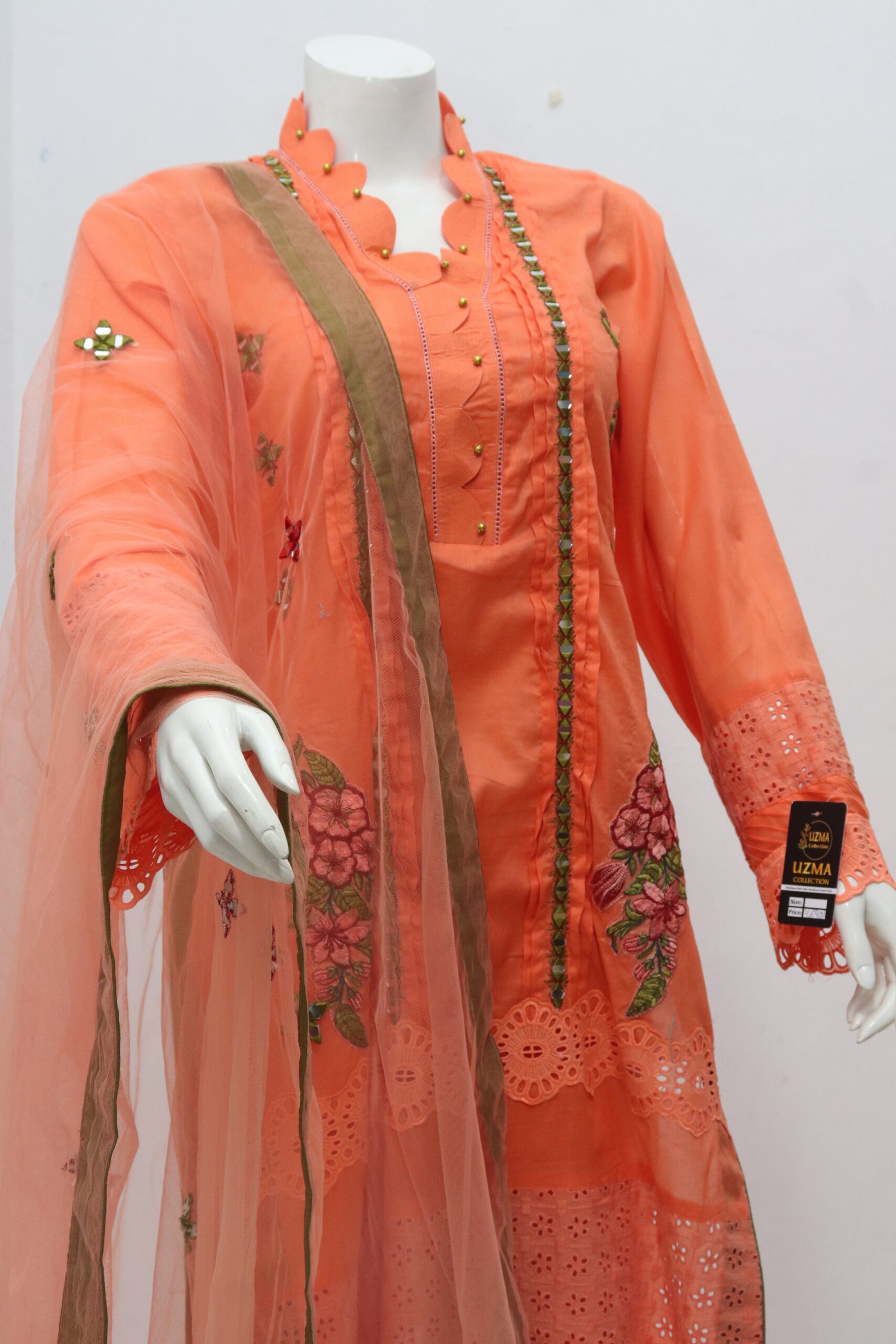 Pure Lawn Stuff Chikankari & Embroidrey Patch Design 3 Piece - Image 3