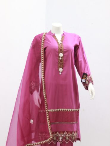 Pure Lawn Stuff Embroidery Design 3 piece