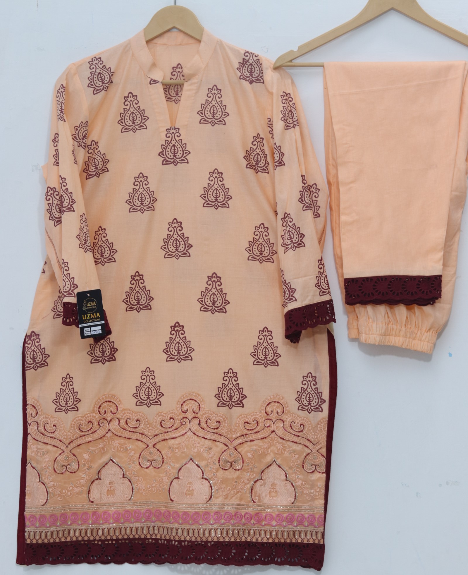 Pure Lawn Stuff Block Print & Embroidery Design 2 Piece