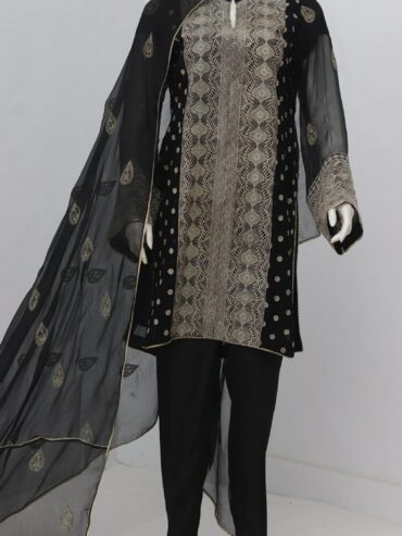 Pure indian chiffon fabric Emboridery Design 3 Piece