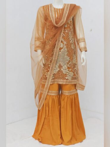 Pure Indian Net Fabric Eboridery Heavy Stone Work 3 Piece suit