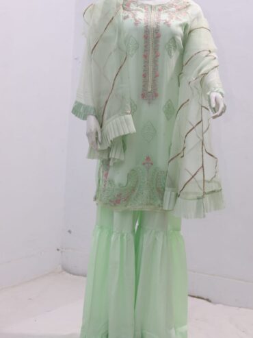 Pure indian chiffon fabric Emboridery Design 3 Piece