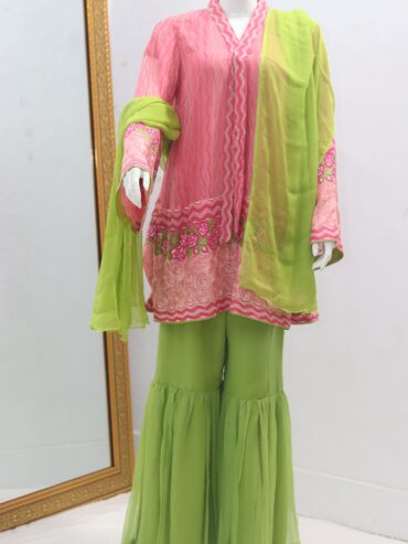 Pure Indian Chiffon Fabric Beautiful Embroidery Design 3 Piece Suit