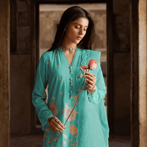 Premium Embroidered Lawn Suit with Bamber Chiffon Dupatta