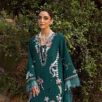 Zarmeen-Emaan-ZE-801-Premium-Embroidered-Lawn-Pista-Green