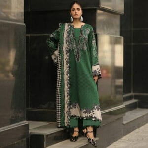 C-Prints Printed Unstitched Lawn Suit CP-7308 in Emerald Green (3 Piece)